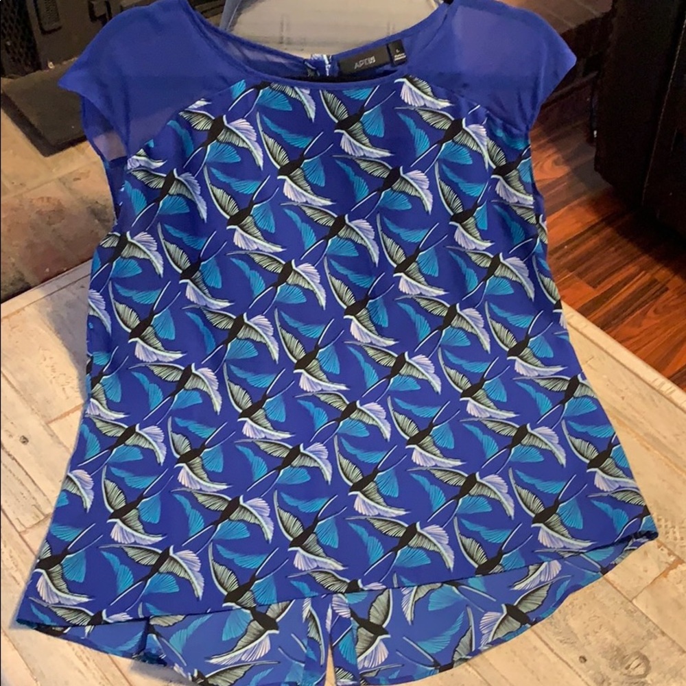 Royal Blue flowy work top- Sleeveless